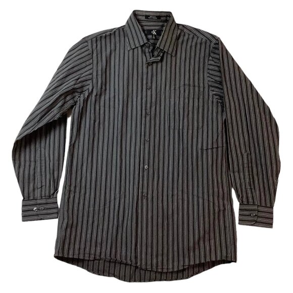 Calvin Klein Regular Fit Long Sleeve Button Shirt Mens Size M 15.5-32/33 - Picture 1 of 10
